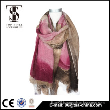 Popular three colors flowers printing cashmere-like shawl